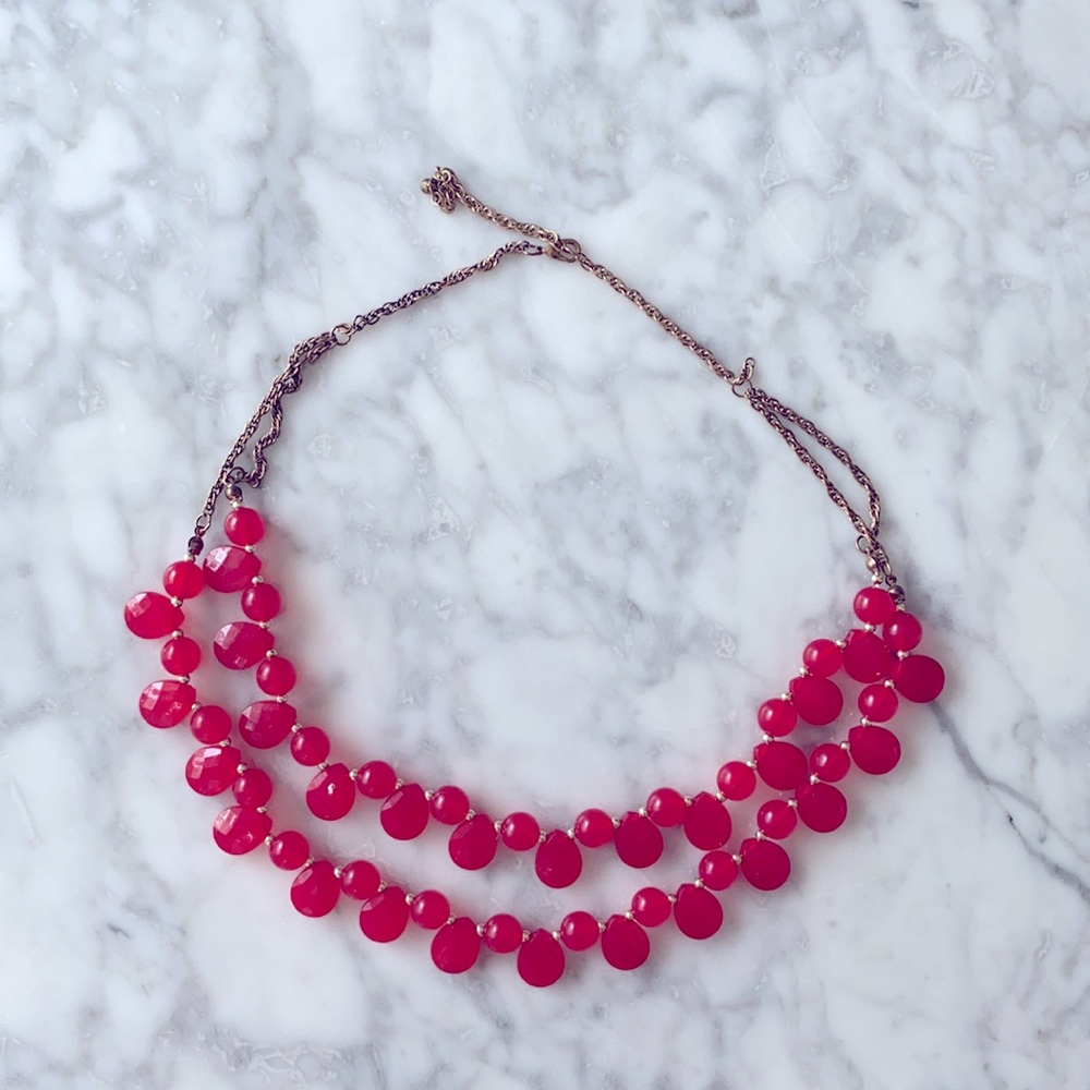 FUN RED LAYERED NECKLACE